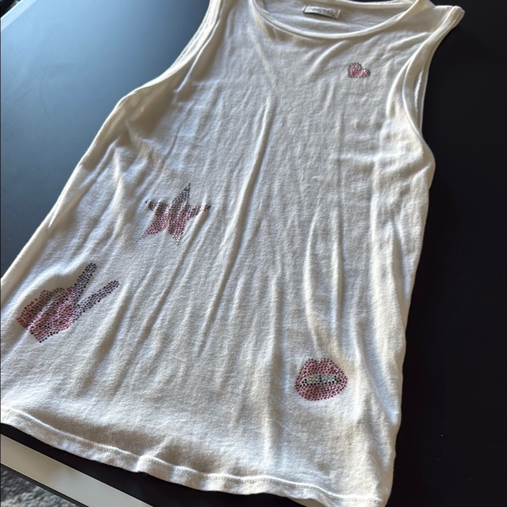 Lauren Moshi White Tank muscle Top